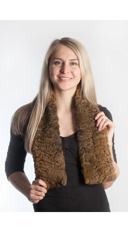 Golden karakul fur scarf